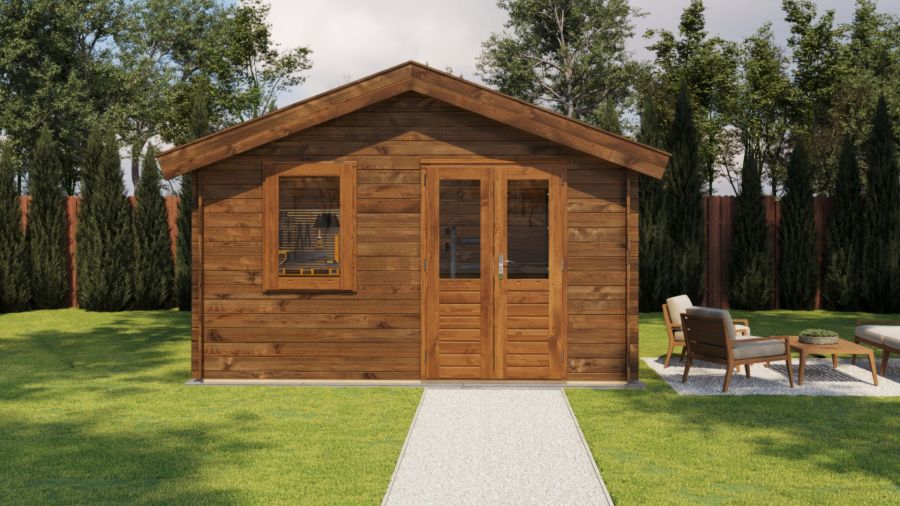 Lugarde Select Blokhut Rhenen 400x200cm - Keteldruk Bruin