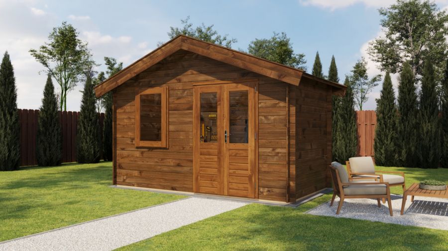 Lugarde Select Blokhut Rhenen 400x200cm - Keteldruk Bruin