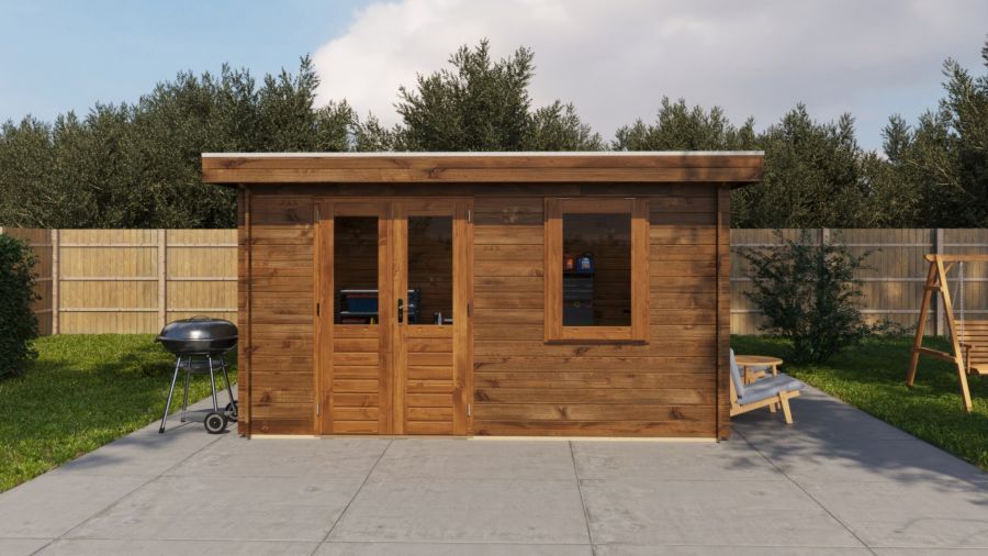 Lugarde Select Blokhut Veenendaal 400x250cm - Keteldruk Bruin