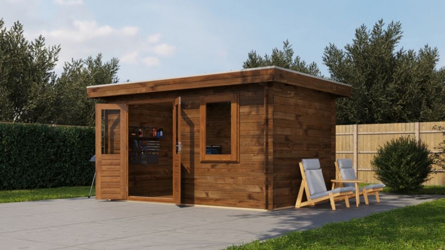 Lugarde Select Blokhut Veenendaal 400x250cm - Keteldruk Bruin