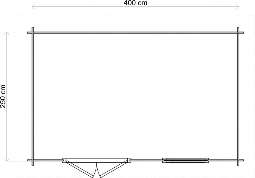 Lugarde Select Blokhut Veenendaal 400x250cm - Keteldruk Bruin