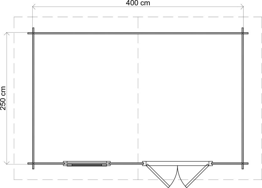 Lugarde Select Wijhe Blokhut 400x250 cm 28 mm keteldruk grijs geïmpregneerd