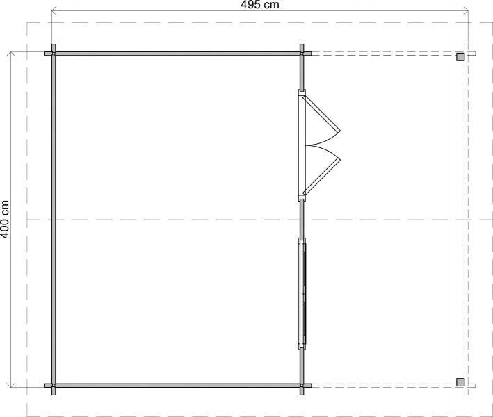 Lugarde Select Blokhut met overkapping Katwijk 400x300cm + 200cm - Onbehandeld