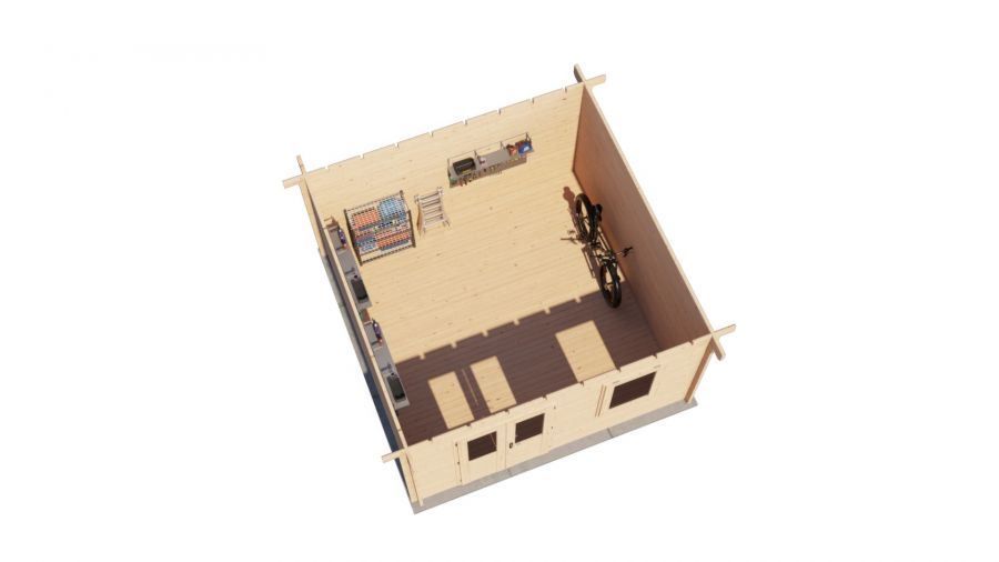 Lugarde Select Winterswijk Blokhut 400x400 cm vuren blank