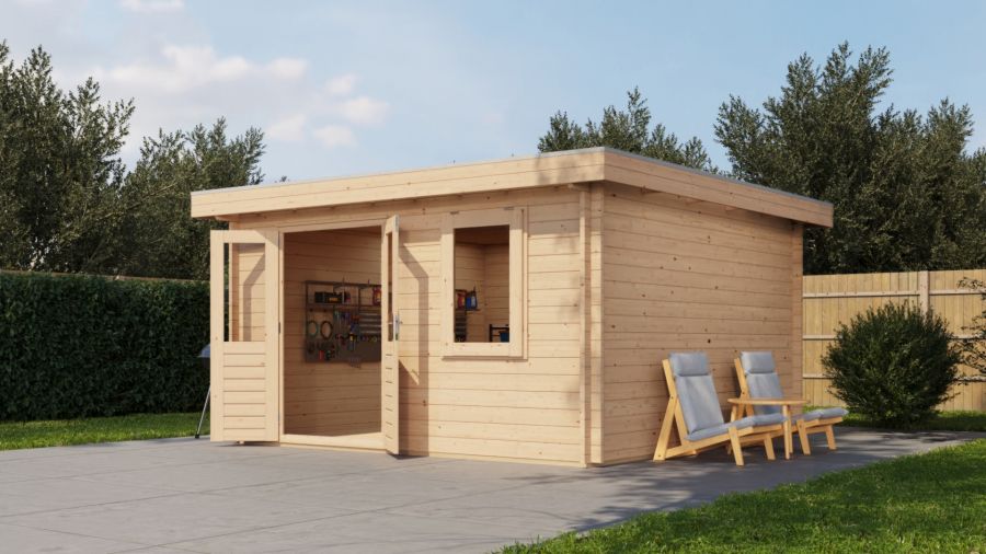 Lugarde Select Winterswijk Blokhut 400x400 cm vuren blank