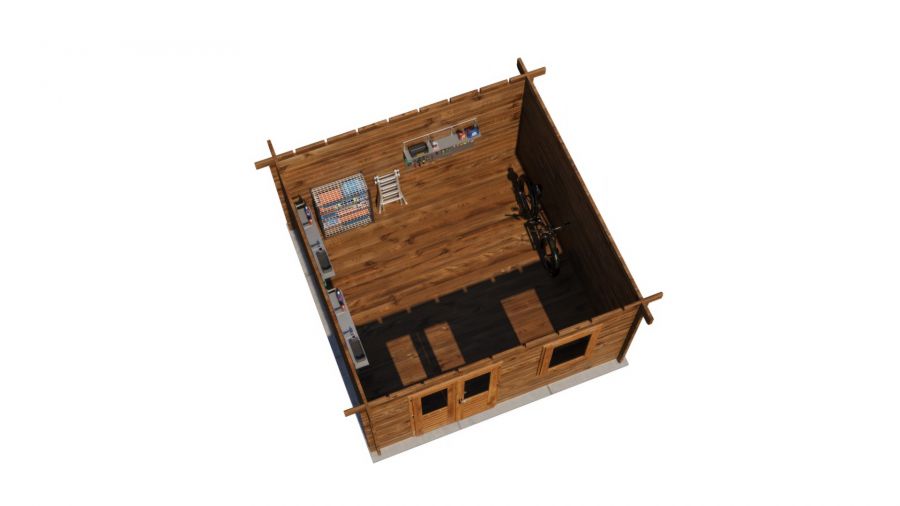 Lugarde Select Blokhut Winterswijk 400x400cm - Keteldruk Bruin