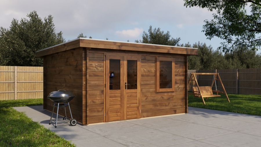 Lugarde Select Blokhut Winterswijk 400x400cm - Keteldruk Bruin
