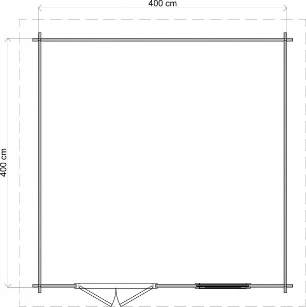 Lugarde Select Blokhut Winterswijk 400x400cm - Keteldruk Bruin