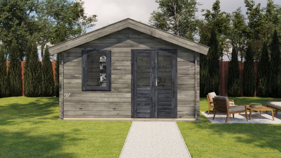 Lugarde Select Blokhut Loenen 400x400cm - Keteldruk Grijs