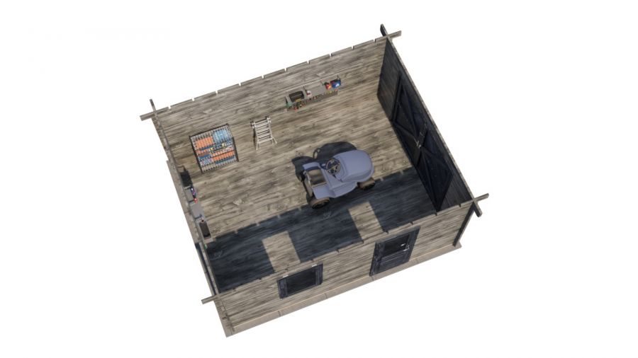Lugarde Select Blokhut Lochem met garagedeur 400x500cm - Keteldruk Grijs