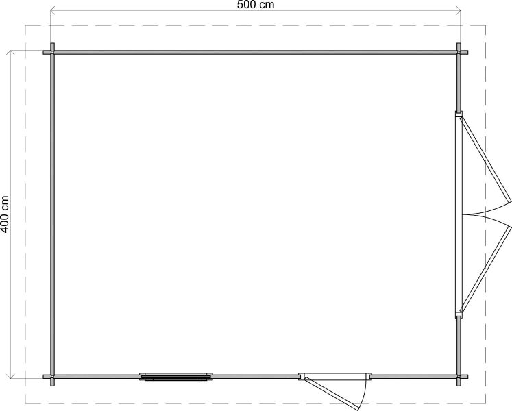Lugarde Select Blokhut Lochem met garagedeur 400x500cm - Keteldruk Grijs