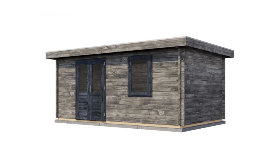 Lugarde Select Zevenaar Blokhut 500x300 cm 44 mm keteldruk grijs geïmpregneerd