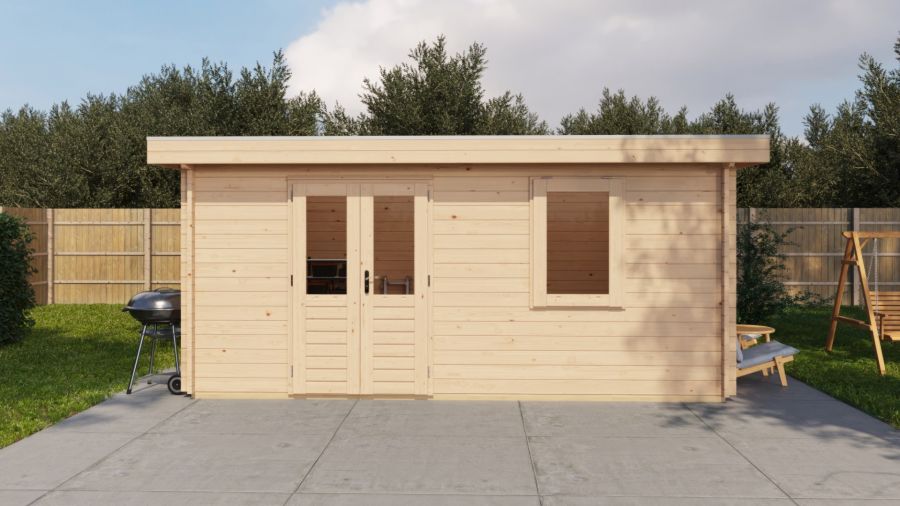 Lugarde Select Blokhut Duiven 500x400cm - Onbehandeld