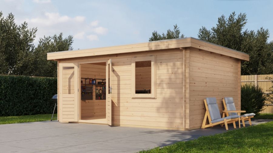 Lugarde Select Blokhut Duiven 500x400cm - Onbehandeld