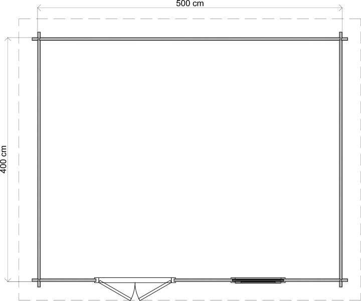 Lugarde Select Blokhut Duiven 500x400cm - Onbehandeld