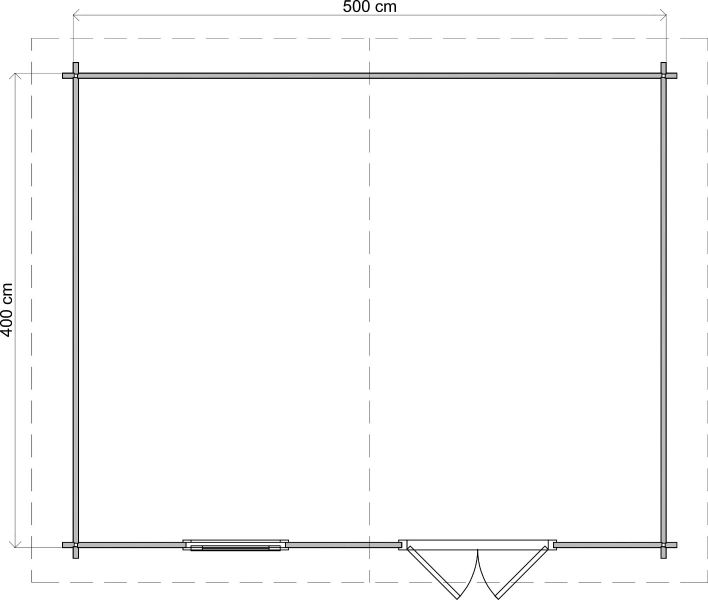 Lugarde Select Blokhut Eerbeek 500x400cm - Keteldruk Grijs