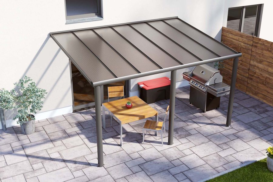 Veranda Smartline 424x300 cm - Antraciet structuur - Bouwpakket