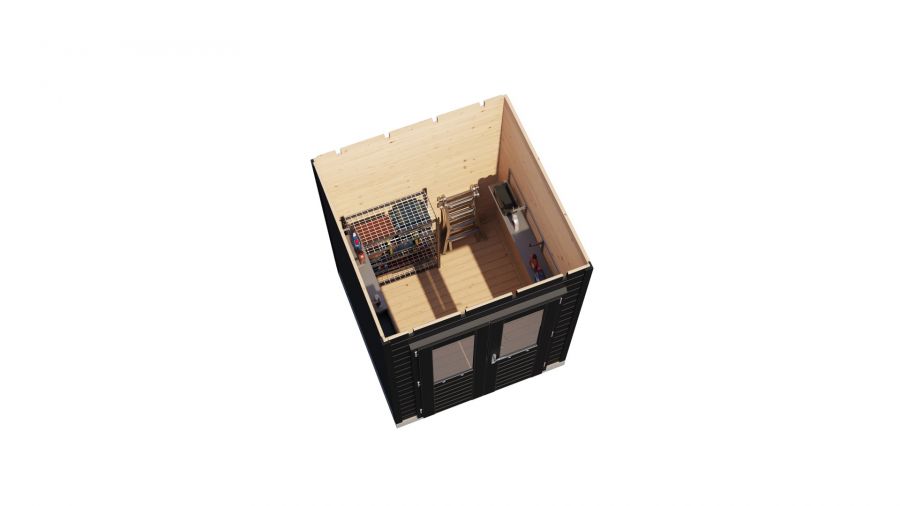 Lugarde Select Prima Alkmaar tuinhuis 180x180 cm 28 mm vuren zwartgrijs gebeitst