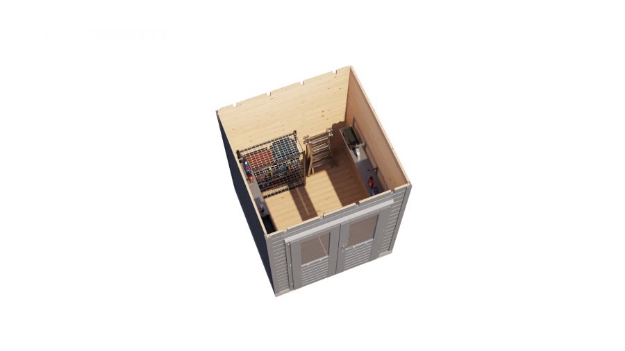 Lugarde Select Prima Alkmaar tuinhuis 180x180 cm 28 mm vuren grijs gebeitst