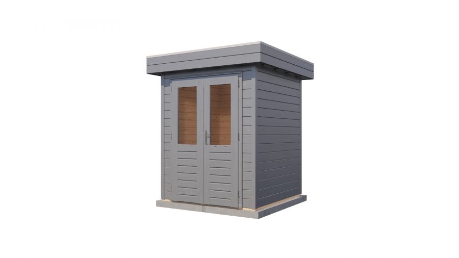 Lugarde Select Prima Alkmaar tuinhuis 180x180 cm 28 mm vuren grijs gebeitst