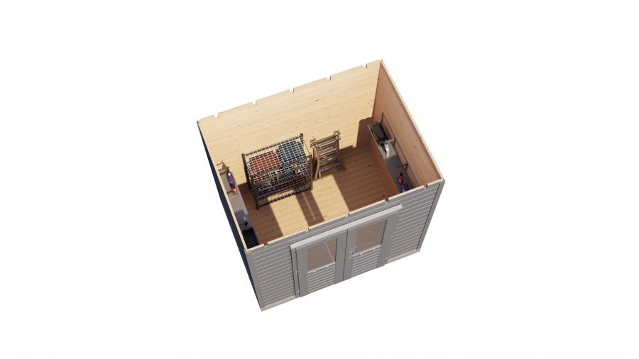 Lugarde Select Prima Beverwijk tuinhuis 240x180 cm 28 mm vuren grijs gebeitst