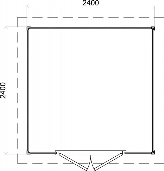 Lugarde Select Prima Delft tuinhuis 240x240 cm 28 mm vuren blank