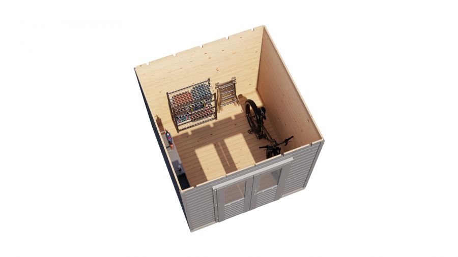 Lugarde Select Prima Delft tuinhuis 240x240 cm 28 mm vuren grijs gebeitst