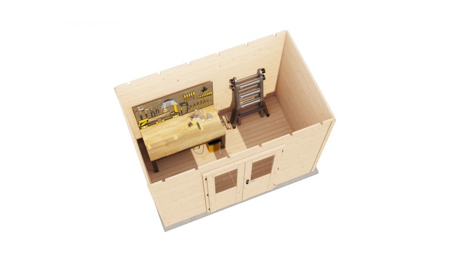 Lugarde Select Prima Eindhoven tuinhuis 300x180 cm 28 mm vuren blank