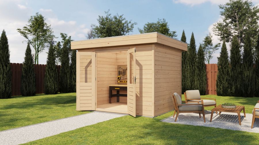 Lugarde Select Prima Enschede tuinhuis 300x240 cm 28 mm vuren blank