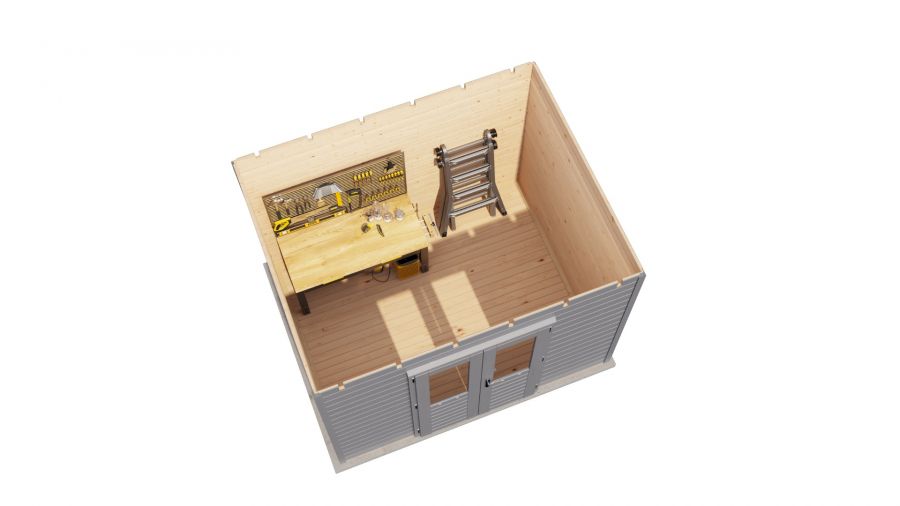 Lugarde Select Prima Enschede tuinhuis 300x240 cm 28 mm vuren grijs gebeitst