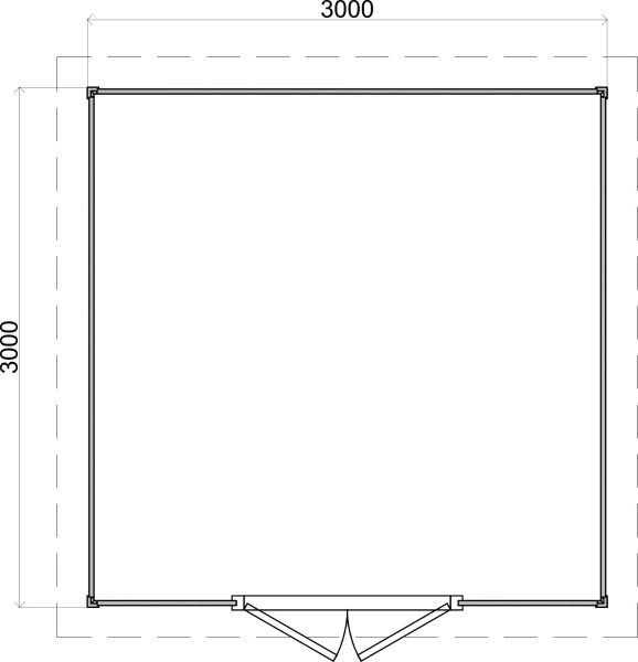 Lugarde Select Prima Gouda tuinhuis 300x300 cm 28 mm vuren grijs gebeitst