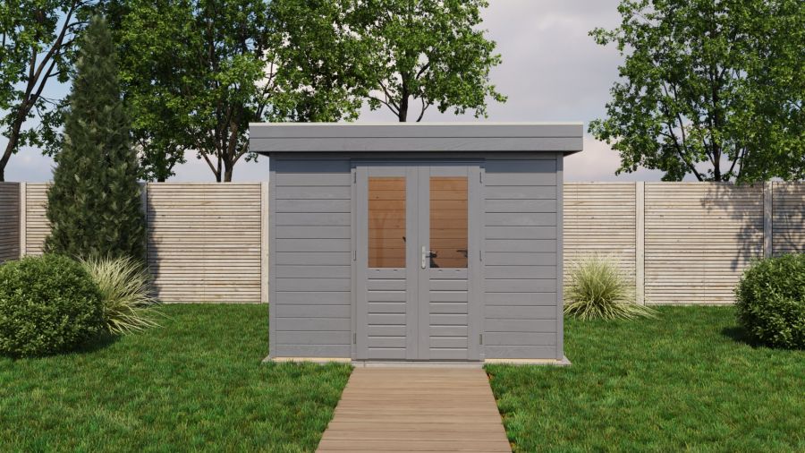 Lugarde Select Prima Gouda tuinhuis 300x300 cm 28 mm vuren grijs gebeitst