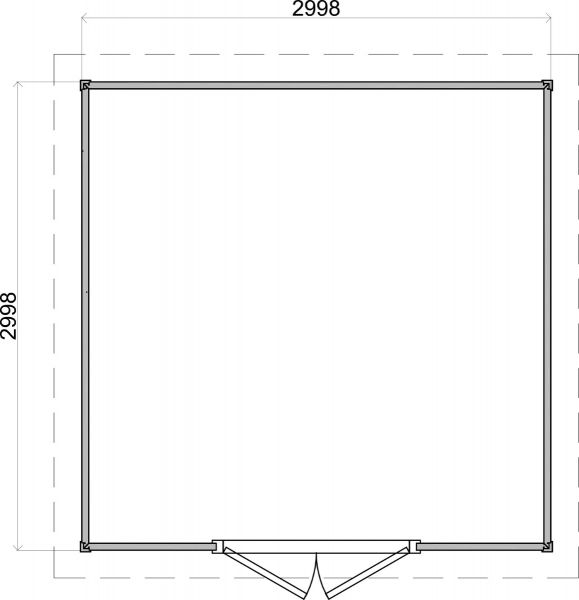 Lugarde Select Prima Haarlem tuinhuis 300x300 cm 44 mm vuren zwartgrijs gebeitst
