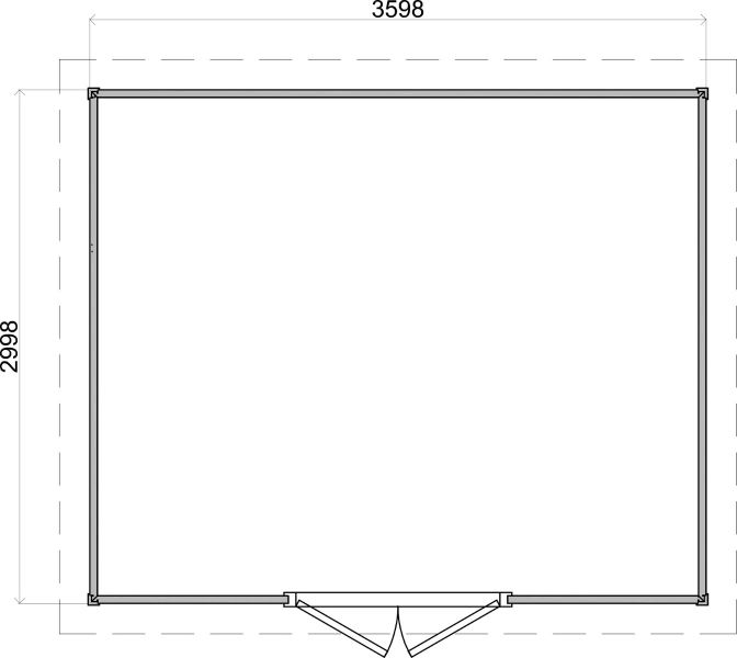 Lugarde Select Prima Heerlen tuinhuis 360x300 cm 44 mm vuren zwartgrijs gebeitst
