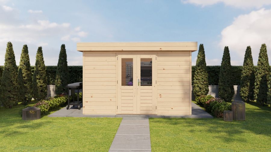 Lugarde Select Prima Heerlen tuinhuis 360x300 cm 44 mm vuren blank