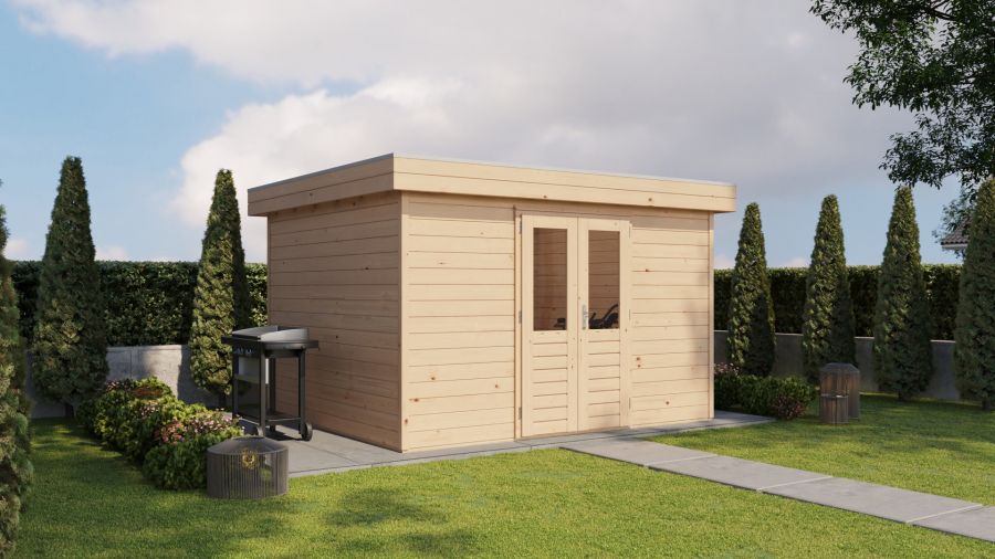 Lugarde Select Prima Heerlen tuinhuis 360x300 cm 44 mm vuren blank