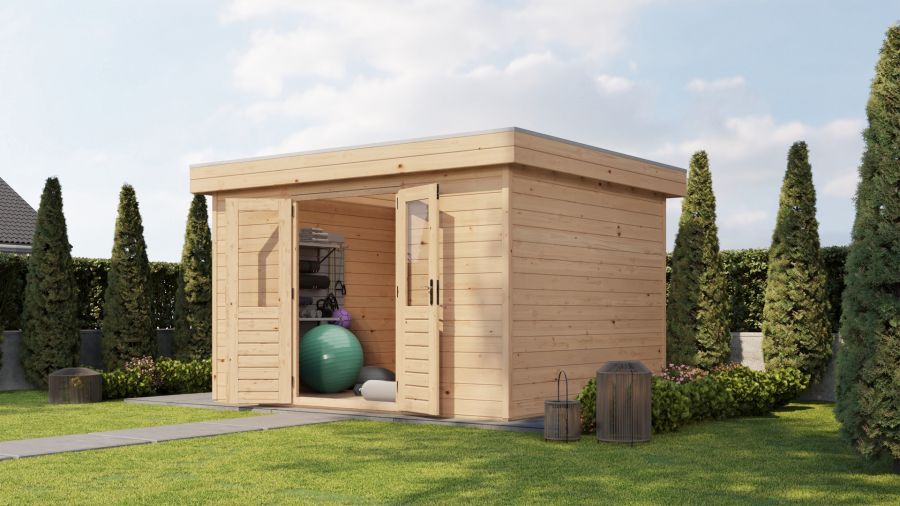 Lugarde Select Prima Heerlen tuinhuis 360x300 cm 44 mm vuren blank