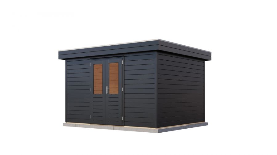 Lugarde Select Prima Heerlen tuinhuis 360x300 cm 44 mm vuren zwartgrijs gebeitst