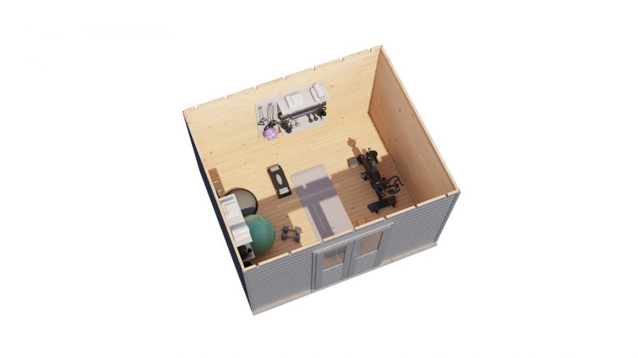 Lugarde Select Prima Heerlen tuinhuis 360x300 cm 44 mm vuren grijs gebeitst