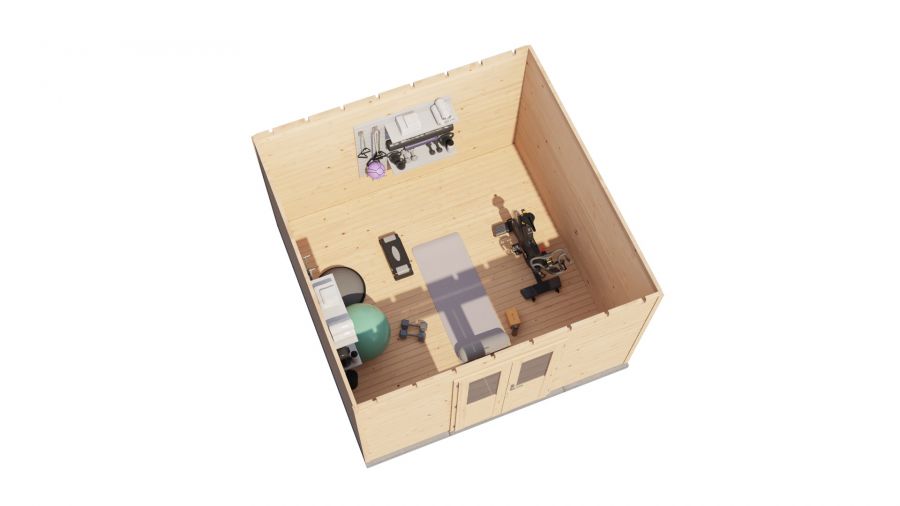 Lugarde Select Prima Helmond tuinhuis 360x360 cm 44 mm vuren blank