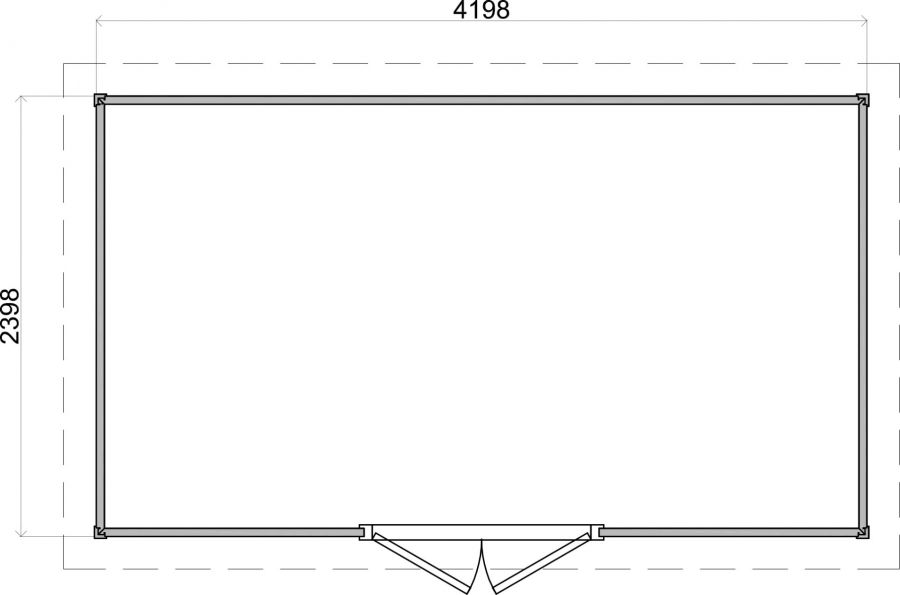 Lugarde Select Prima Heerenveen tuinhuis 420x240 cm 44 mm vuren grijs gebeitst