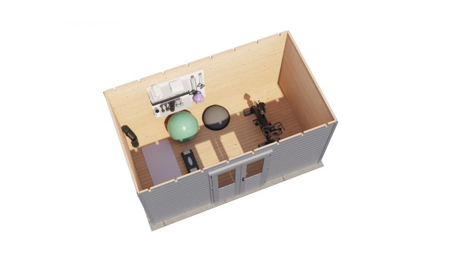 Lugarde Select Prima Heerenveen tuinhuis 420x240 cm 44 mm vuren grijs gebeitst