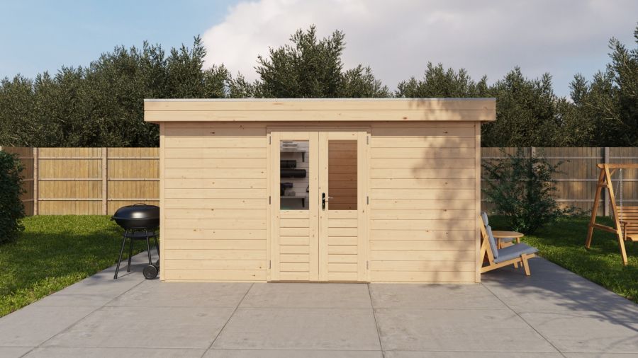 Lugarde Select Prima Hoofddorp tuinhuis 420x300 cm 44 mm vuren blank