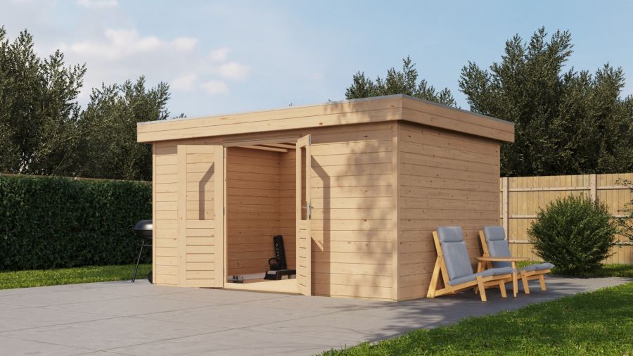 Lugarde Select Prima Hoofddorp tuinhuis 420x300 cm 44 mm vuren blank