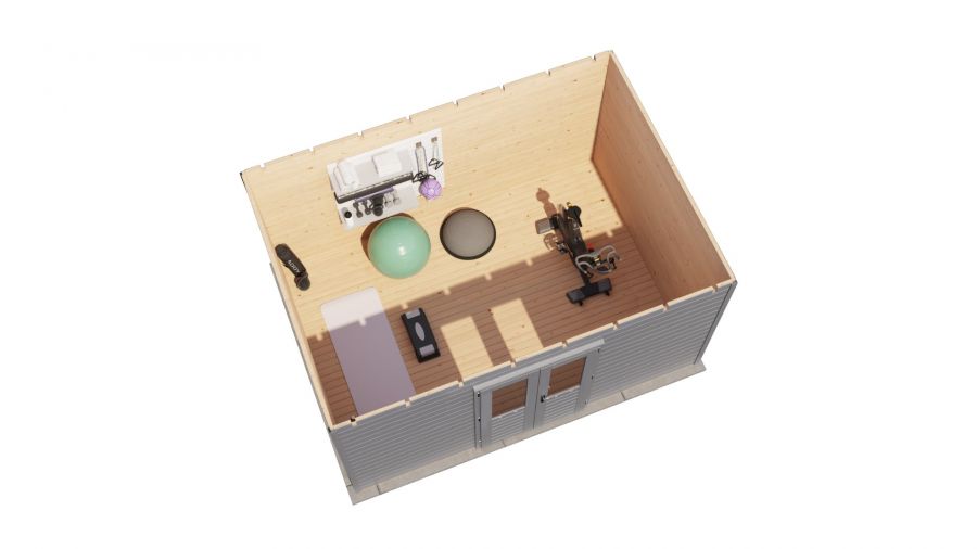 Lugarde Select Prima Hoofddorp tuinhuis 420x300 cm 44 mm vuren grijs gebeitst