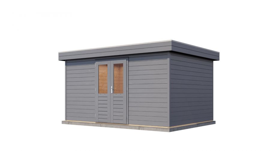 Lugarde Select Prima Hoofddorp tuinhuis 420x300 cm 44 mm vuren grijs gebeitst