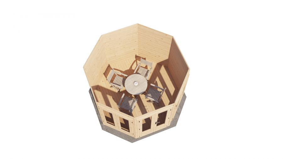 Lugarde Select Prima Hellevoetsluis tuinhuis Ø300 cm 28 mm vuren blank