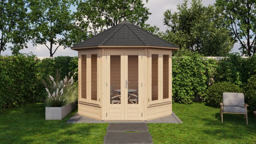 Lugarde Select Prima Hellevoetsluis tuinhuis Ø300 cm 28 mm vuren blank