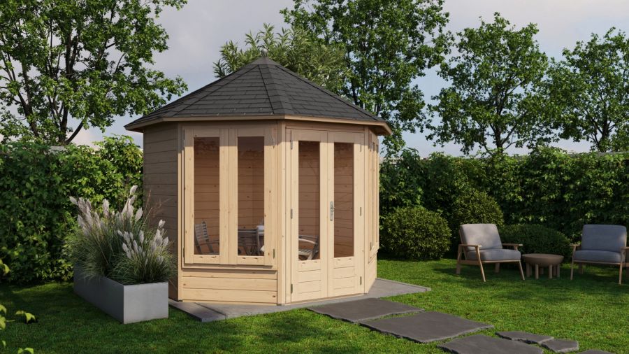 Lugarde Select Prima Hellevoetsluis tuinhuis Ø300 cm 28 mm vuren blank