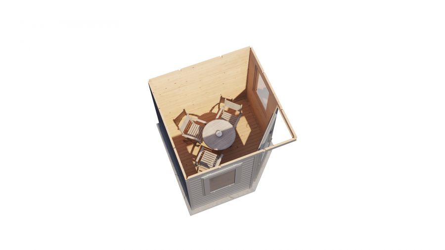 Lugarde Select Prima Leeuwarden tuinhuis 240x240 cm 28 mm vuren grijs gebeitst